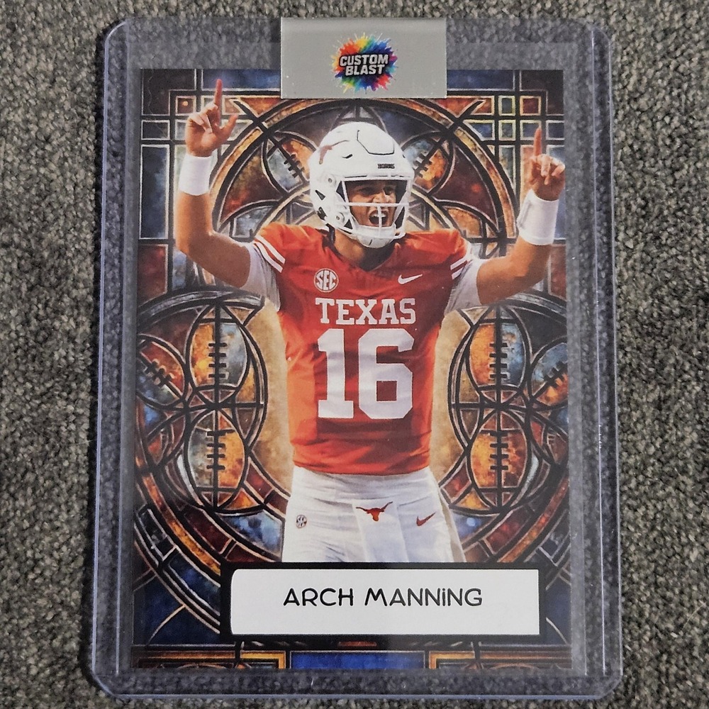 Arch Manning CUSTOM Stain Glass Football Card Texas Longhorns